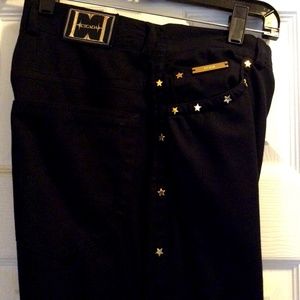 Escada Dark Blue Pants with Signature Gold Stars ⭐️